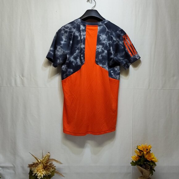 Adidas XL Activewear Shirt Climacool Crew Neck Short Sleeve Graphic Tie-Dye EUC - Picture 2 of 8